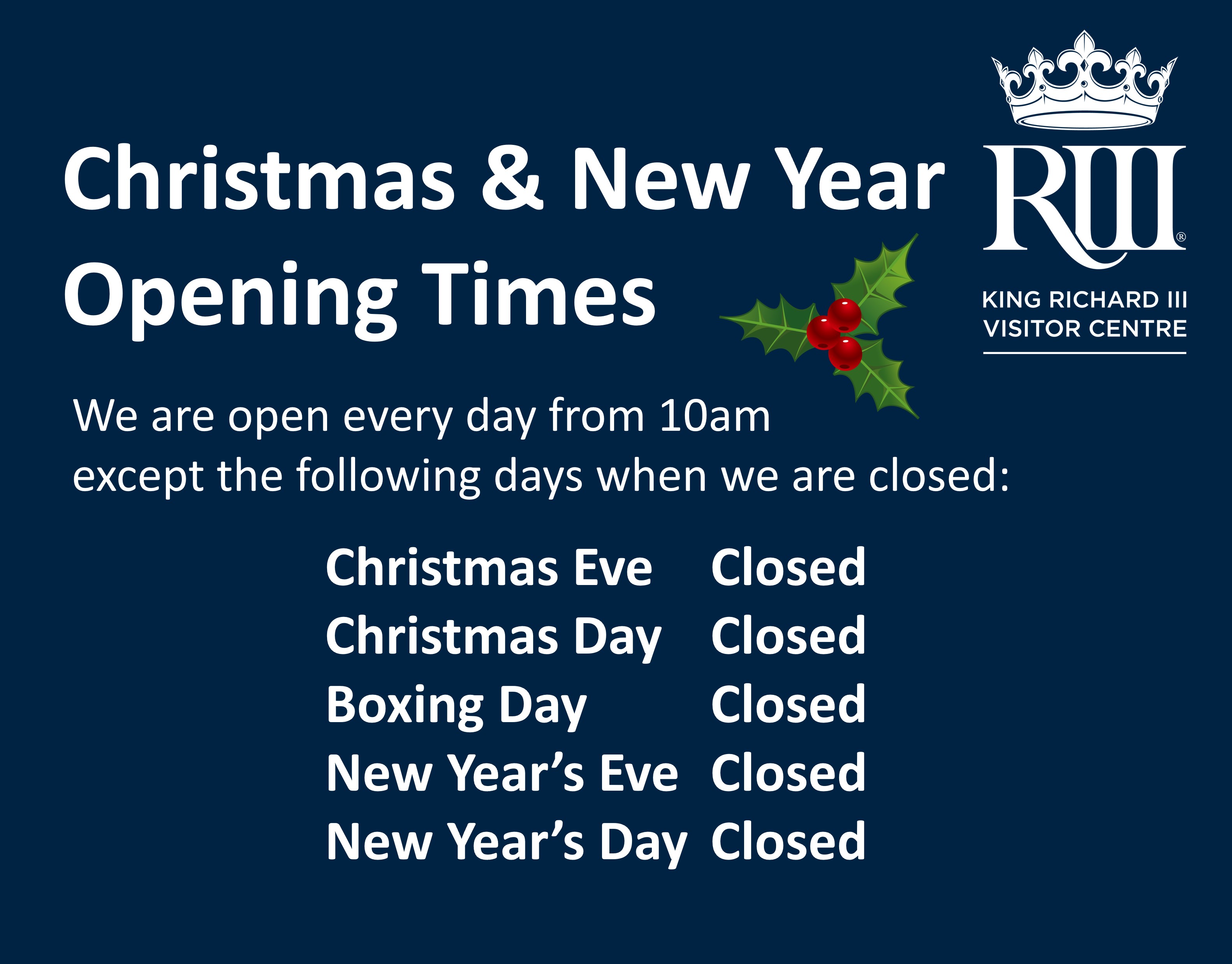 Christmas Opening Hours 2024